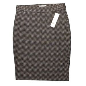 ELLE Sleek Chevron Design Pull On Pencil Skirt Regular Length Size Small Summer